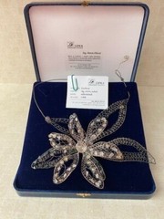 1998 Handmade Silver Mesh & Semi-Precious Stones Marta Filova Necklace -Slovakia