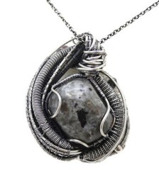 UV-Fluorescent, Yooperlite (Sodalite) Pendant, with Ruby Zoisite in Sterling Sil