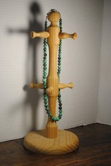 Stone Necklace Green Malachite 22 Inches With Barrel Clasp