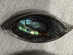 Abalone Sterling silver pierced earrings 925 pointed oval dangle drop Jay King