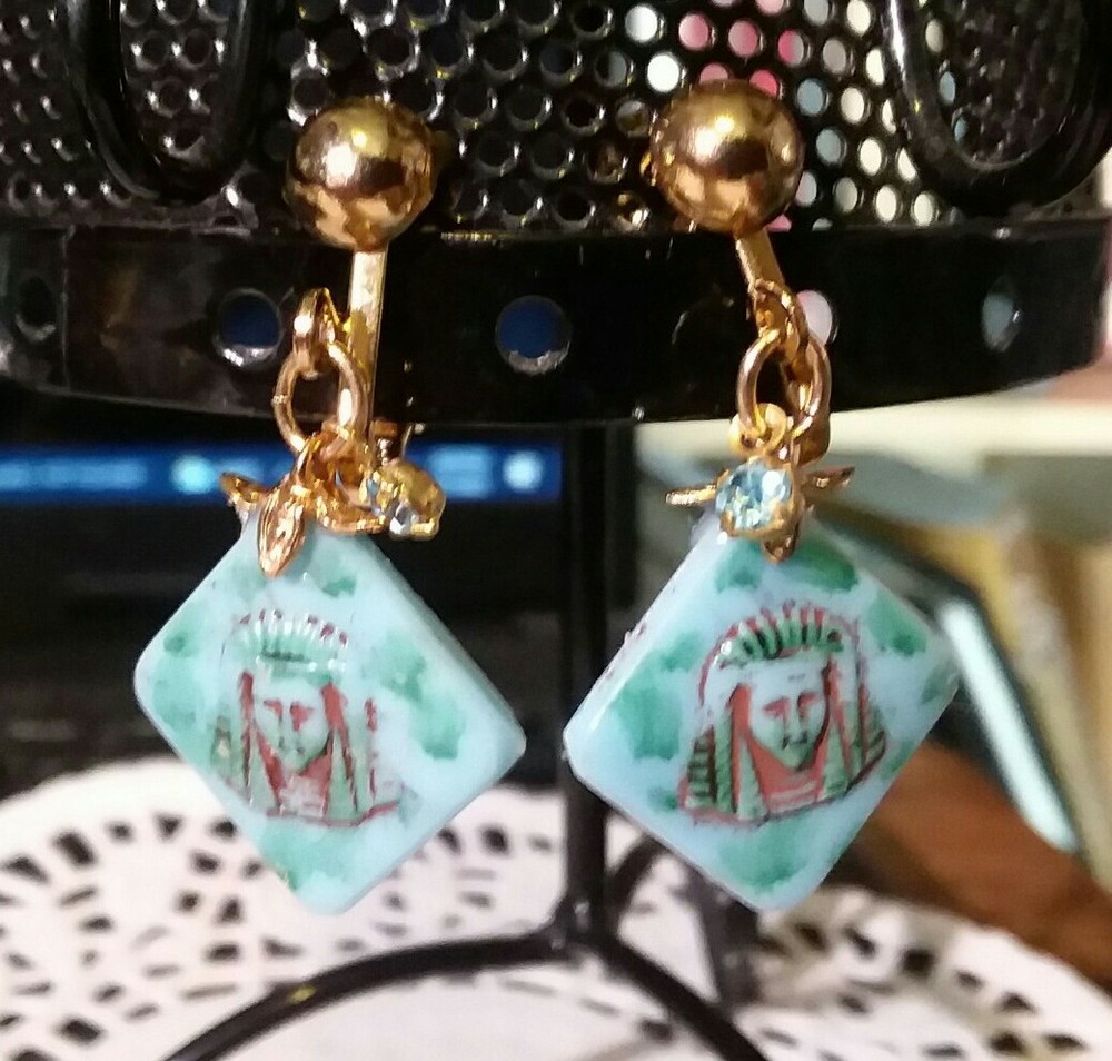 MaryBee Jewelry: Egyptian Revival ClipOn Earrings 07-07-2021