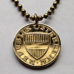 Austria coin pendant Habsburg shield Vienna Salzburg Graz Innsbruck Wels n000237