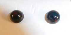 Handcrafted Sterling Bloodstone Cabochon Stud Earrings by Healing Light Stones