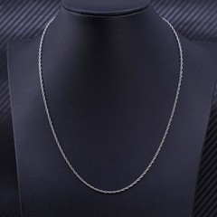 18” 2mm, vintage Italian sterling silver 925 Singapore rope chain necklace