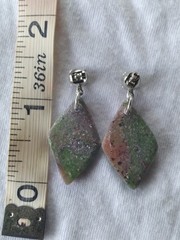 Handcrafted Pink Green Silver Beaded Polymer Clay Memory Wire Choker Set