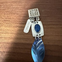 Holly Yashi Signed Blue Niobium Leaves Sterling Blue Stone Bracelet 7.25″