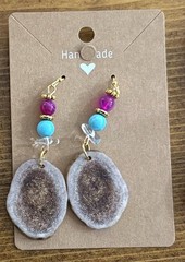 Beautiful Handmade Deer/ Elk Antler Shed With Gemstones – Earrings