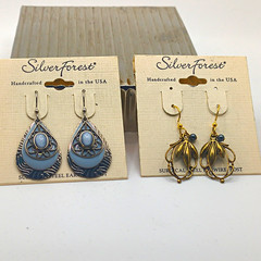 Silver Forest Handcrafted Surgical Steel Blue Teardrop Dangle Earrings Lot 2