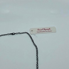 Women’s Black Chain Necklace – Coffin, Bat & Fangs Charms, 22.0 Inches, X7G9A990