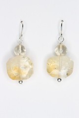 Citrine Earrings Golden Yellow Natural Faceted Gemstone 925 Sterling Silver