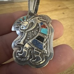 Sterling Silver .925 Pendant Vintage Toning Handmade Native American Jewelry WOW
