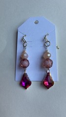 2 Pairs Handmade Earrings Fantasy Witchy Glass Acrylic Cosplay Multicolor Boho