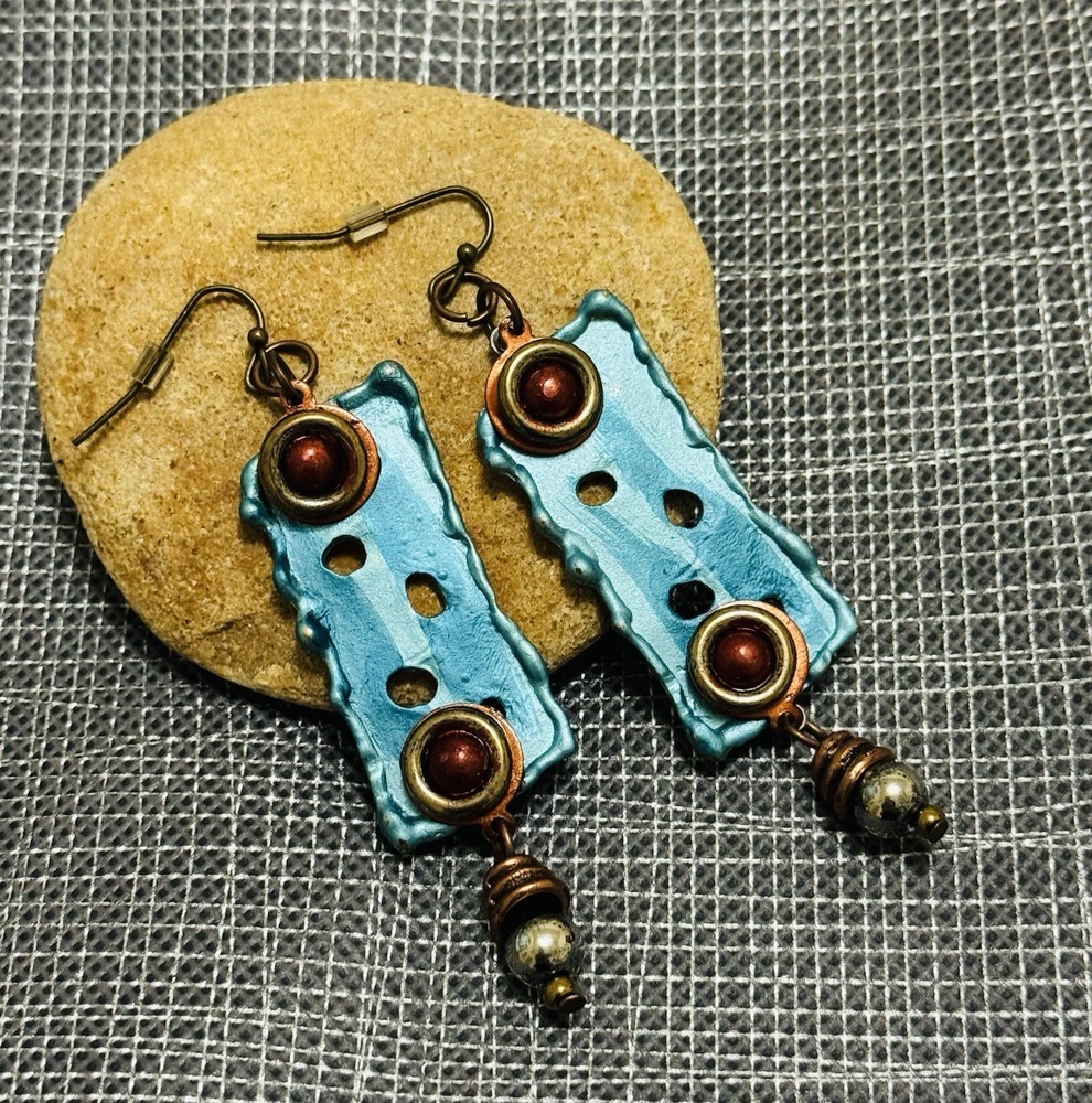 Handmade Metal Dangle Hook Earrings