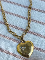 Handmade Antique Gold Heart Necklace