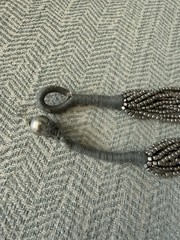 Silver Beaded Necklace 14 strand Statement Piece Tribal Shiny Layered Necklace
