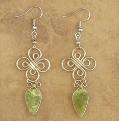 Semi-Precious Stone Serpentine Dangle Earrings – Handcrafted Peruvian Jewelry
