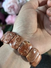 Natural Agatized Coral Fossil Beads Stretch Bracelet