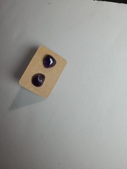 Handmade Amethyst Crystal Stone Stud Earrings Surgical Steel
