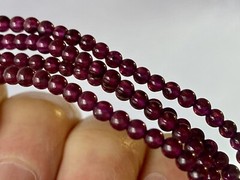 26″ 3.3mm «Quadruple Wrap/AAAA»~ Purplish Red RHODOLITE GARNET Bracelet L1396