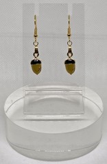 Dangling Fall Black & Brown Mini Acorn Golden French Hook Fashion Earrings