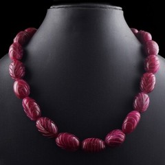 Most Outstanding Red Ruby Carved 788 Cts Beaded Necklace Jewelry VK 21 E595