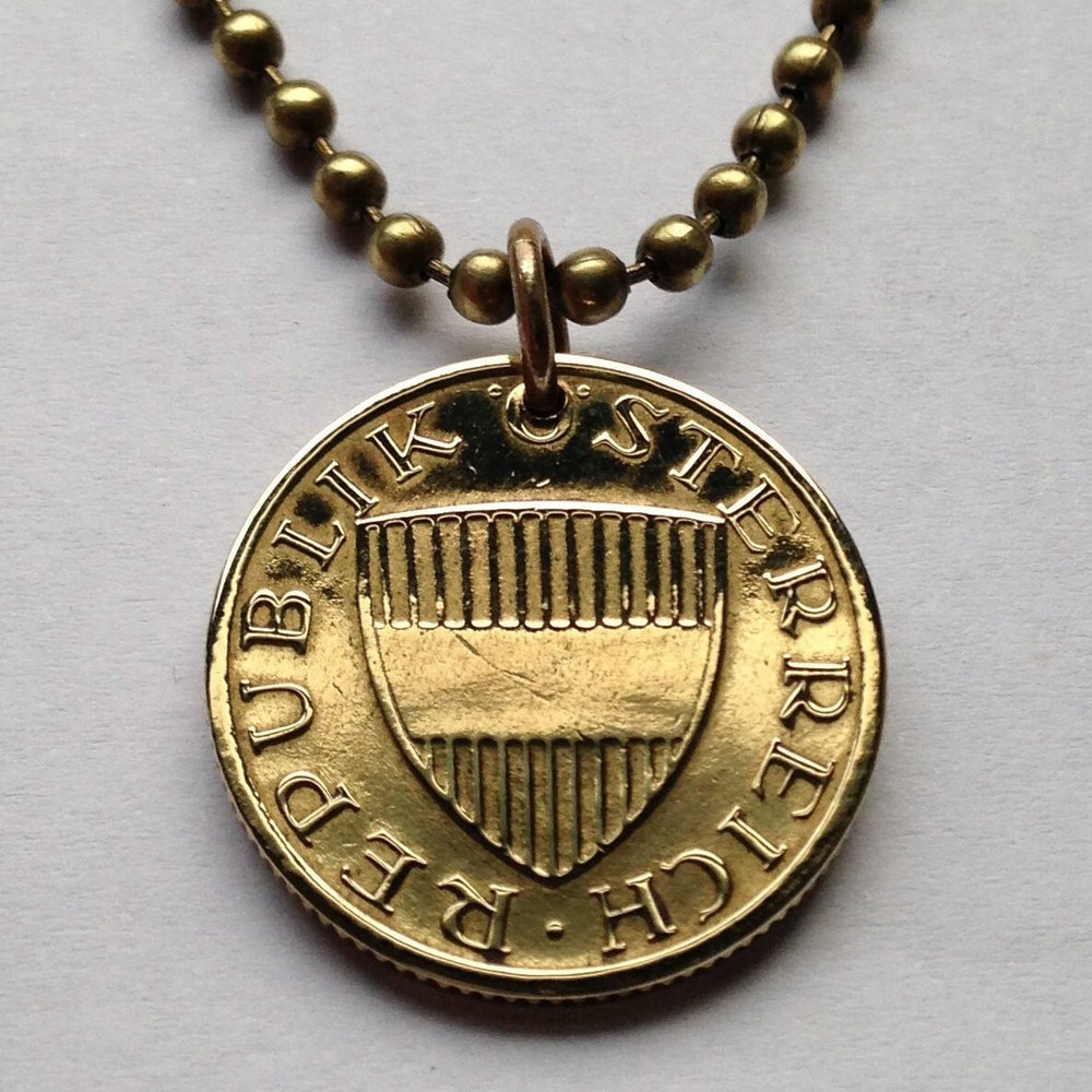Austria coin pendant Habsburg shield Vienna Salzburg Graz Innsbruck Wels n000237