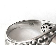 Green Onyx (D) Dragon Ring / size 5 / 925 Sterling Silver / 9.75ct, 11.5g