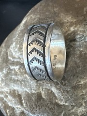 Old Pawn Men Women Wedding Band Navajo Stamped Sterling Silver Ring Sz 12 20054