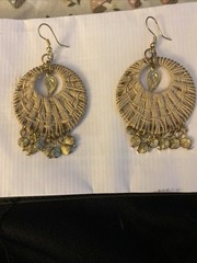 Anju Sachi Collection Bohemian 3” Dangle Neutral Woven Pierced Earrings
