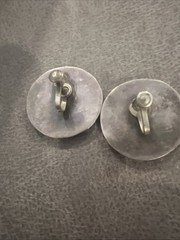 Vintage Mexico Sterling Silver Cactus Screw Back Earrings Domed Round