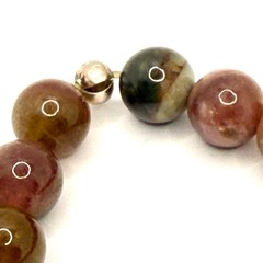 Multi Color Polished Tourmaline Gemstone Stretch Beaded Bracelet