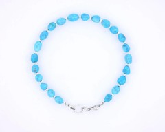 Sleeping Beauty Turquoise Nugget Bracelet | 5mm Gemstone | Sterling Silver
