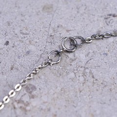 18″ 2mm, vintage Prochain Sterling silver necklace, 925 flatten circle chain