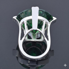 20 Ct Certified Deep Green Diamond Ring, Great Sparkle, FREE Studs