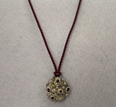 Artisan 925 Sterling Silver Garnet Locket Pendant – Bonus Red Cord Included