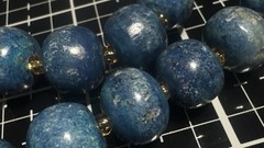 Blue Denim Lapis Lazuli Rondell Beaded Necklace 19″ 13mm Beads Gemstone
