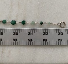 Silver Tone Multi Green Gemstone Beaded Wire Wrapped Necklace Untested