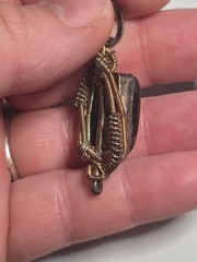 Handcrafted Sterling Silver + Copper Labradorite Wire Wrap Pendant