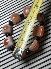 Womens Vintage Estate Agate Bracelet stretch band (as is condition- see details)