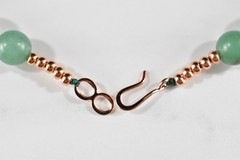 18-1/2″ Solid Copper Genuine Light & Dark Green Aventurine Beaded Necklace