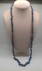 JTV Handmade Genuine Blue Opal Freeform Nugget 32″ Necklace Weighs 65 Grams