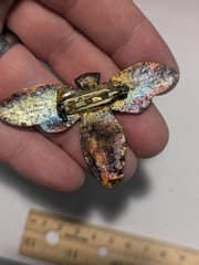 JMAT Handmade Rainbow Copper Lunar Moth Brooch Lapel Pin Firefly