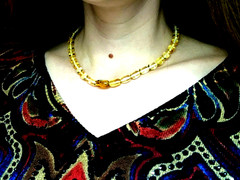 AMBER NECKLACE INSECT Gift Natural Baltic Amber Barrel Beads Jewelry 14,9g 15093