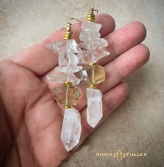 Gem Mix Citrine Quartz Sunstone Jade Agate Jasper Amethyst Statement Necklace
