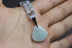 Cert’d Natural Light green A Jadeite jade Hand-Carved Maitreya Buddha Pendant