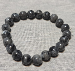 Larvikite Natural Gemstone Bracelet Handmade Stretch Beaded 6mm – 7″