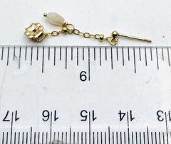 Vintage 14/20 Gold/fulled Stud Earring Dangling Drop Beads E3
