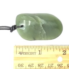 Siberian Jade Pendant Green Nephrite Jade Pebble Necklace Siberia Russia #29