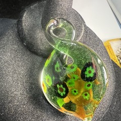 Beautiful Unique Handmade Multicolored Glass Sea Turtle Flower Pendant
