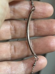 36. 14/20 G.F.,925 Sterling Silver Lab Diamond Curved Bar Statement Necklace 18″